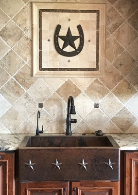 Farmhouse Copper Kitchen Sink STAR Design #ST4 | Photo Gallery