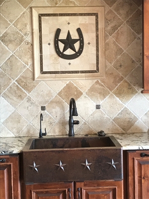 Farmhouse Copper Kitchen Sink STAR Design #ST3 Available in 30,