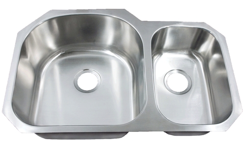 Leonet LE-297B Regal D-Bowl 70/30 Double Bowl Undermount Stainless Steel Kitchen | Stainless Steel Kitchen Sink