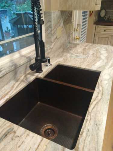 60/40 Split Copper Kitchen Sink | Product Catalog