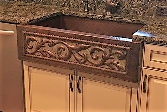 Copper Farmhouse VINE Apron Front Sink Available in 30,