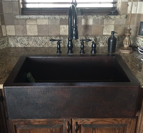 Single Well Farmhouse Copper Kitchen Sink #G5 | Kitchen Sinks