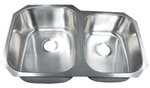 Image Leonet LE-205B Brenner 60/40 Double Bowl Undermount Stainless Steel Kitchen Sink