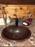 SimplyCopper 19 x 14 Oval Copper Rolled Edge Bathroom Sink Drop In or Vessel | Vanity Sinks