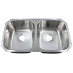 Image Futura FA-208 Electra 50/50 Double Bowl Undermount Stainless Steel Kitchen Sink