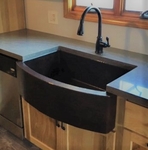 Image Copper Farmhouse Sink Rounded Front #GR3 Available in 30,