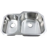 Image Leonet LE-297BR Regal 30/70 Double Bowl Undermount Stainless Steel Kitche
