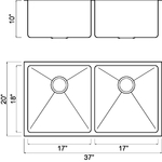HomePlace HR-HBE3720B Liberty Undermount Stainless Steel Kitchen Sink Radial Co | HomePlace Kitchen Sink