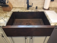Image Farmhouse Signle Well Copper Kitchen Sink #G7