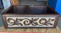 Image 40/60 Copper Farmhouse VINE Apron Front Sink Available in 30,