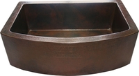 Image Copper Farmhouse Sink Rounded Apron Available in 30,