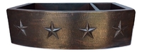 Image 75/25 STAR Copper Farmhouse Rounded Apron Sink Available in: 33