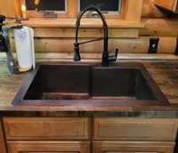 Image Copper Kitchen with 4in Faucet Flange Sink Available in: 30,
