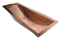 Image Shiny Copper Trough Bath Sink Available in 30