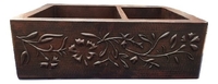 Image 60/40 RETRO FLORAL Copper Farmhouse Sink Available in: 30,