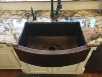 Image Copper Farmhouse Sink with Rounded Apron Front #GR2