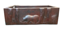 Image Copper Kitchen Sink Farmhouse Sink Single Well <b> BEAR</b> Design