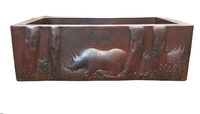 Image Copper Kitchen Sink Farmhouse Sink Single Well <b> BEAR</b> Design