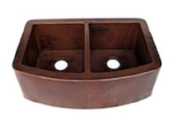 Image 50/50 Copper Kitchen Farmhouse Rounded Apron Sink