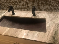 Image Bathroom Rectangular Trough Sink Shown in Aged Copper Patina