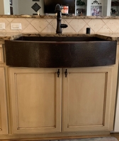 Image Copper Farmhouse Sink Rounded Front #GR1  Available in 30,