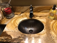 Image 16 Weathered Copper Oval Bathroom Sink