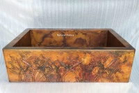 Image Copper Kitchen Farmhouse Sink Single Well <b> DRAGONFLY</b> Design