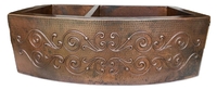 Image 40/60 Rounded Apron SCROLL Copper Farmhouse Sink Available in:  33