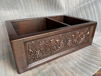 Image Two Well <B>GRAPE</B> Copper Farmhouse Kitchen Sink