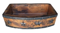 Image Copper Kitchen Farmhouse Rounded  Front <b>STARS/RIVETS</b>