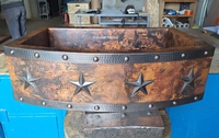 Image Copper Kitchen Farmhouse Rounded  Front <b>STARS/RIVETS</b>