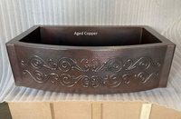 Image Copper Kitchen Farmhouse Sink Single Well <b>Gabriel MODERN SCROLL</B>