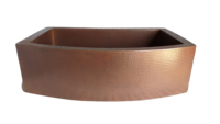 Image 50/50 Rounded Front Copper Farmhouse Sink Available in: 30,