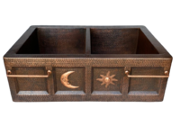 Image 50/50 SUN/MOON Copper Farmhouse Sink Available in: 30,