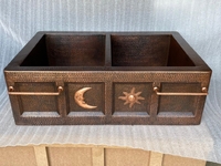 Image Two Well <b>SUN/MOON</b> Copper Kitchen Farmhouse Sink