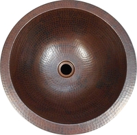 Hammered Copper Round Bath Sink Stars Design 15" pair package 