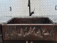 Image Copper Kitchen Sink Farmhouse Sink Single Well <B>WOODLAND</B>