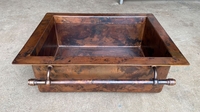 Image Semi-Recessed Farmhouse Copper Kitchen Sink with Towel Bar