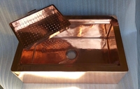 Image Shiny Smooth  Copper Kitchen Farmhouse Workstation