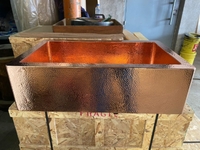 Image Shiny Copper Kitchen Farmhouse Sink Single Well