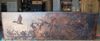 Image Copper Kitchen Farmhouse Sink Single Well <b>DUCKS IN FLIGHT</b> Design