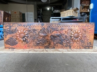 Image Two Well Copper Farmhouse Kitchen Sink <b>  BEE</b> Design Apron Front