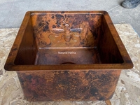 Image Square Copper Kitchen <b>BEE</b> Bar  Sink Available in 15