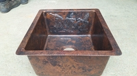 Image Square Copper Kitchen <b>DUCKS</b> Bar Sink Available in 15