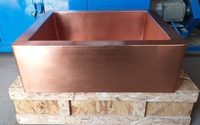 Image Matte Penny Copper Farmhouse Kitchen Sink Smooth No Hammering