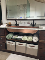 Image Copper Trough Bath Sink with Two Drain Holes