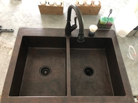 Image Copper Kitchen Sink 50/50 Split