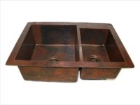 Image 60/40 Copper Kitchen Sink with 4