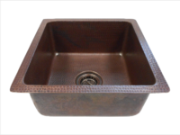 Image Square Copper Kitchen Bar Prep Sink Available in 15