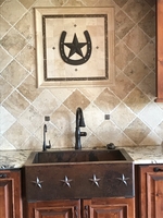 Image Farmhouse Copper Kitchen Sink STAR Design #ST3 Available in 30,